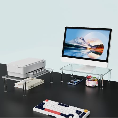Acrylic Monitor Stand Riser 23.6X7.8" Clear Computer Laptop Stand Riser