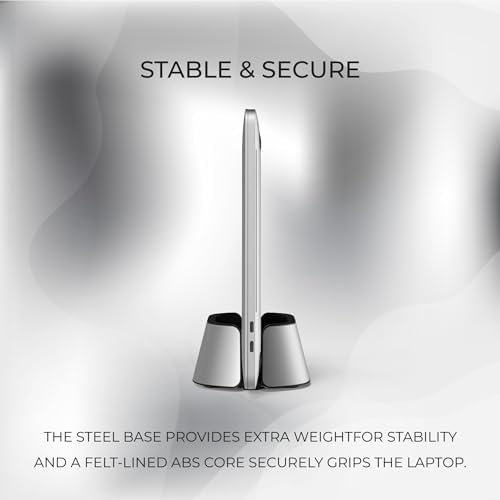 HumanCentric Vertical Laptop Stand in Silver Aluminum, Adjustable