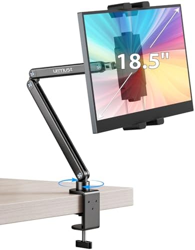Urmust Portable Monitor Stand 15.6" Dual Arm iPad Stand for Desk