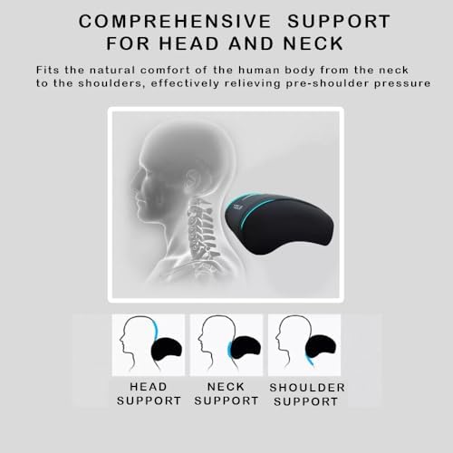 Car Headrest Neck Pillow Support Ergonomic, with Valve Stem Covers Accessory for Driving Seat Fatigue Relief Compatible with Model S X 3 Y & Cybertruck - 1 Piece