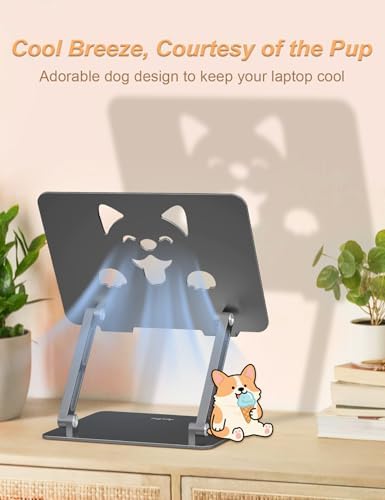Aoviho Aluminum Laptop Stand for Desk Fit for All 10"-17.3" Laptops, Grey