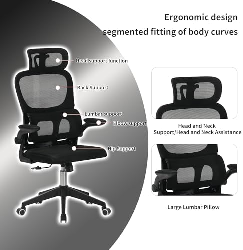 Ergonomic Office Chair, 135° Reclining Office Chair with Lumbar Support