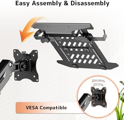 PUTORSEN 2-in-1 Laptop Wall Mount for 10-17" Notebook & 17-40" Screen