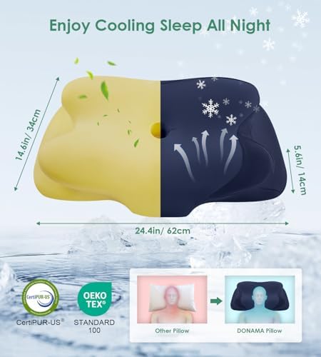 DONAMA Cervical Pillow Ergonomic Memory Foam Pillow for Neck Support