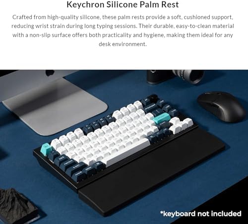 Ergonomic Silicone Wrist Rest for Keychron K8 / K8 Pro / K8 Max / K8 HE/ C1 / C1 Pro / L4, 14.09" Honeycomb Non-Slip Palm Rest, 80% TKL Mechanical Keyboards Support with Typing Pain Relief