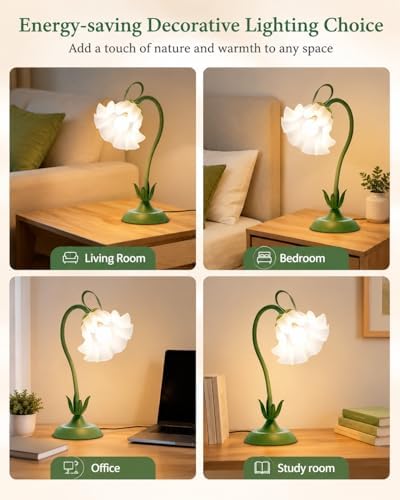 WERFOP Flower Table Lamp Cute Desk Lamp for Bedroom Home Decor