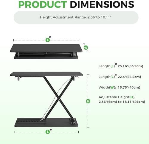 Standing Desk Converter, 25.16" × 15.75"