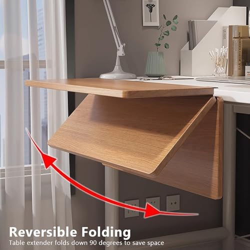 Foldable Wood Desk Extender Tray - Clamp-on Keyboard Shelf for Home Office, Dorm Room, Space-Saving Armrest Support for Efficient Workspace Organization