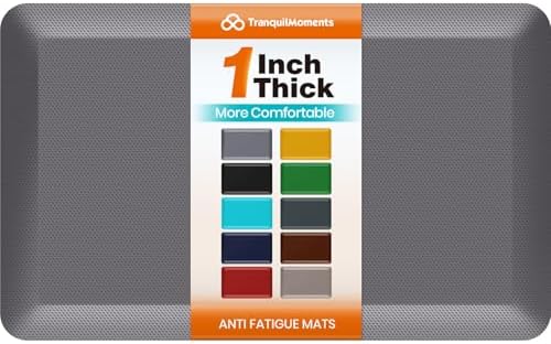 1-Inch Thick Anti-Fatigue Mat for Kitchen and Standing Desk, 20"x32", Grey