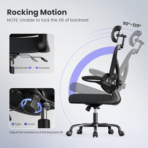 Bigzzia Ergonomic Office Chair with Lumbar Support - High Back Desk Chair