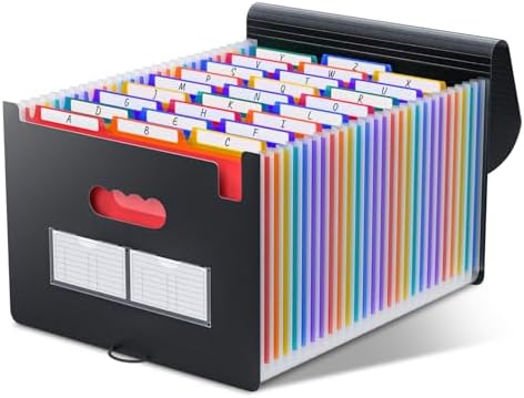 ThinkTex 26 Pockets Expandable File Folders, Accordion File Organizer