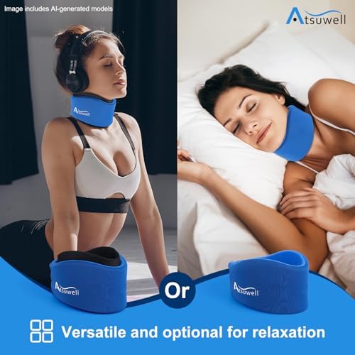Atsuwell Ice Pack Neck Braces for Neck Pain and Support, Blue