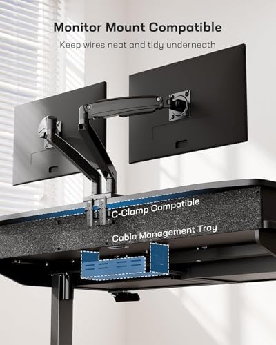 HUANUO 55 x 30 inch Electric Standing Desk with 4 Drawers, Black