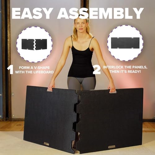 Yoga Mat Support Board – Portable Yoga Platform for Carpet, Grass & Uneven Surfaces – Indoor/Outdoor Stability Base for Yoga, Pilates & Barre – Thick, Durable, Lightweight – 73" x 28.75", Black