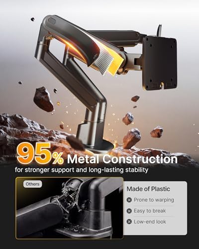 monTEK Heavy-Duty Dual Monitor Arm, 26.4 lbs, 17–40" Full Motion，Black