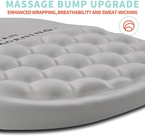 Ergonomic Mouse Pad Wrist Support with Memory Foam Massage Bulge, Carpal Tunnel Pain Relief Mousepad Wrist Rest for Mouse(12x8 inch, Good Morning)
