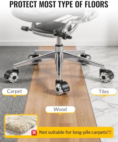 HOLKIE Office Chair Wheels 11mm Universal Fit Casters 2 Inch Replacement White Core Dual Rubber Smooth Quiet Rolling Casters