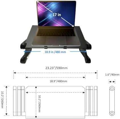 Adjustable Lap Desk Laptop Computer Portable Multifunctional Ergonomic Vented Table Stand Tray Mount Holder(480 * 260mm with Mouse Pad, Pink)