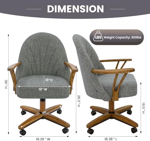 Chromcraft Bailey Swivel-Tilt Caster Dining Chair - Chestnut - Marble - 2pc
