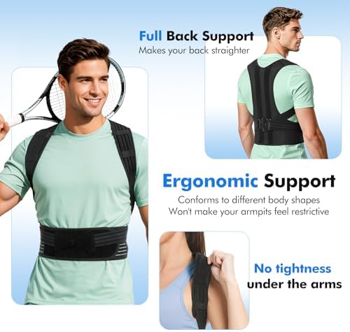 babaka Posture Corrector for Women and Men, Back Brace Adjustable Shoulder Brace for Upper and Lower Back Pain Relief,Shoulder Straightener,Hunchback,Thoracic, Spine Corrector, Scoliosis (Medium)