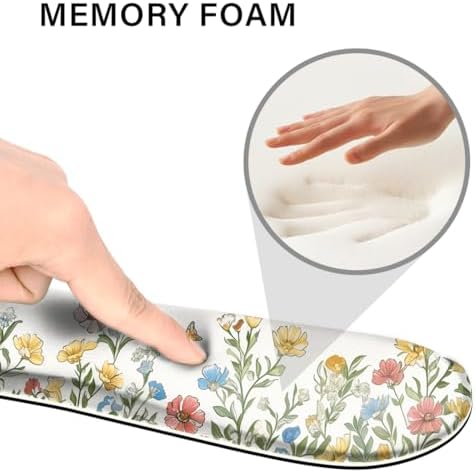 Desk Pad and Keyboard Wrist Rest, Large Mouse Pad + Keyboard Pad+Mouse Wrist Support, Non-Slip Desk Mat Protector for Office, Home 31.5×11.8 Inches Spring Floral