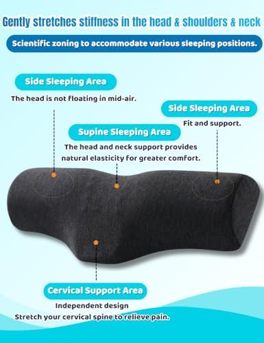 Cervical Neck Roll Pillow for Neck Pain Relief Sleeping-Ergonomic Support