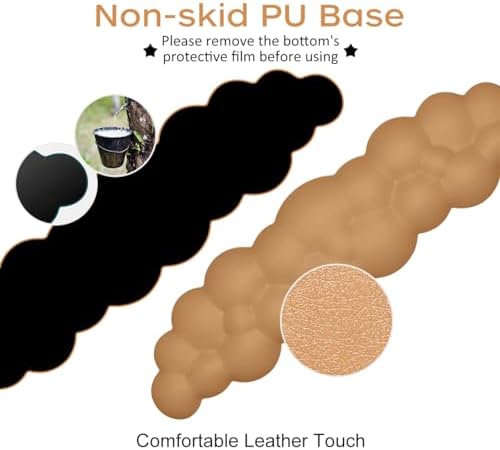 JIKIOU Upgrade Leather Cloud Wrist Rest for Keyboard and Mouse & Cup Pad