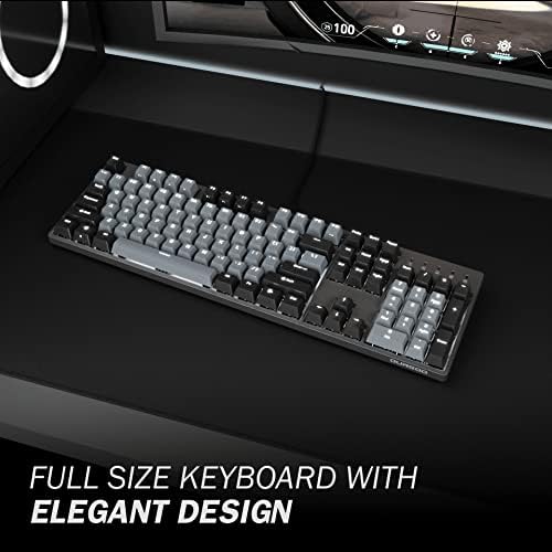 DURGOD K310 Corona White Backlit Full Size Mechanical Keyboard | 104 Keys Full Size | USB C Wired | Doubleshot PBT Keycaps | Programmable Keys | NKRO | Windows & Mac (Corona, Cherry MX Brown Switch)
