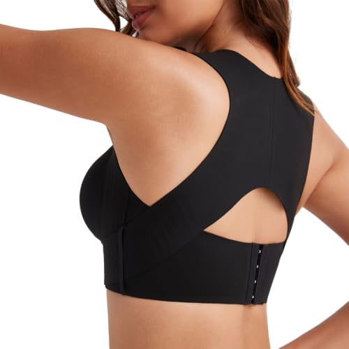 Posture Bra for Women Wireless Bra Wide Strap Back Support Full Coverage Bra for Housewives Mothers Gifts