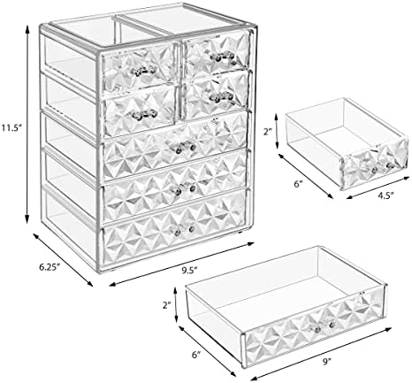 Sorbus 7-Drawer Makeup Organizer with Small & Wide Drawers (Diamond)