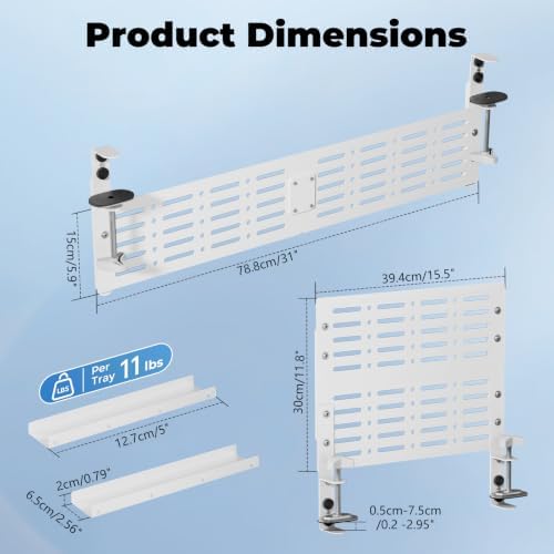 JOY worker 4-in-1 Clamp-on Above or Under Desk Pegboard & Cable Management