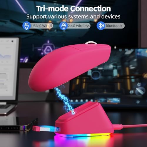 ATTACK SHARK G3 PRO Tri-Mode Wireless Gaming Mouse with RGB Charging Dock