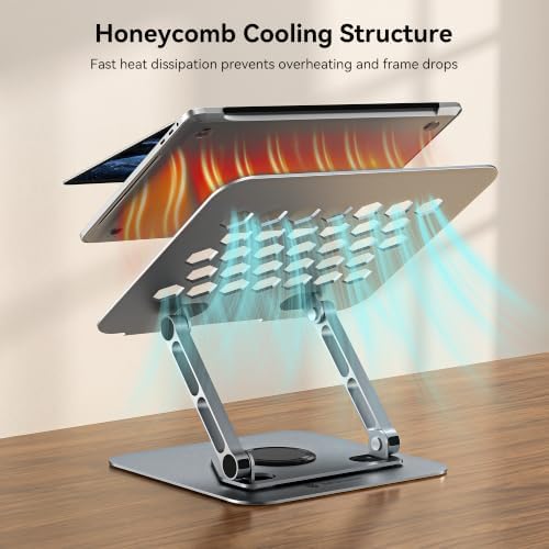 Yottamaster Adjustable Laptop Stand, 360° Rotating Aluminum Desk Stand