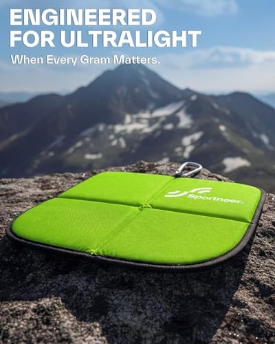 Sportneer Sitting Pad, Lightweight Waterproof Folding Seat Pad for Backpacking, 15.75'' x 15.75'' Portable Camping Seat Mat for Hiking, Picnics & Outdoor Use