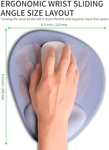 Palm-Rest and Wrist-Hugging Mouse Pad Wrist Rest, Ergonomic Wrist Support with Curve Fitting Cushioned Memory Foam for Carpal Tunnel Pain Relief, 9.9 x 8.3 Inch, Lavender Haze