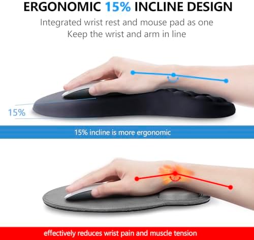 Ergonomic Mouse Pad Wrist Support, 2 in 1 Keyboard Wrist Rest Set