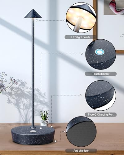 Cordless Table Lamps Rechargeable 6000mAh Battery Operated LED Desk Lamp