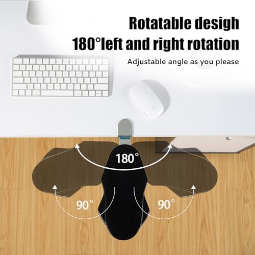 Computer Arm Rest for Desk, 180° Swivel and 90° Foldable, Black
