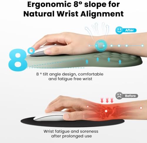 EooCoo Massage Ergonomic Mouse Pad with Dual-Slope Design Wrist Rest