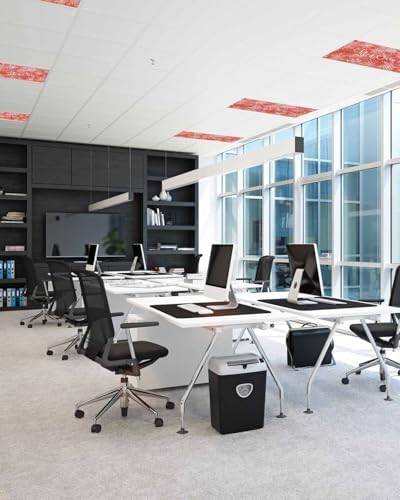 Red Snowflake Magnetic Fluorescent Light Covers for Ceiling Lights 2 x 4 Feet,Christmas Winter Festival Xmas Modern Office Classroom Kitchen Drop Ceiling Light Covers Lighting Shade Panel 2 Packs