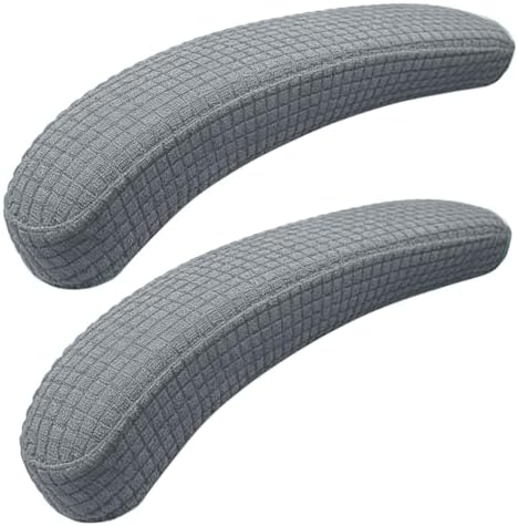 Melaluxe Office Chair Armrest Covers, Stretchable Removable Washable Chair Arm Covers, Elastic Desk Computer Gaming Chair Arm Rest Protector Slipcovers (Light Gray)