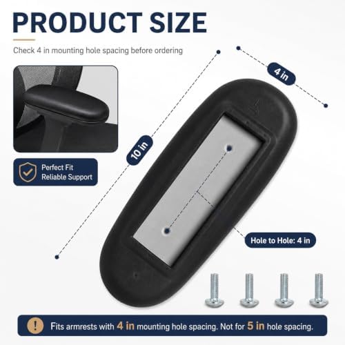 Podoy Office Chair Armrest Pads Replacement, 4" Mounting Holes, 2 Pack