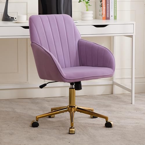Home Office Desk Chair, Fabric Swivel Task Chair with Golden Base