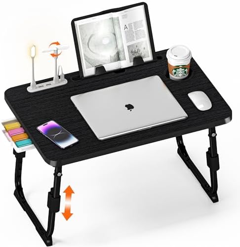 Lap Desk for Bed Adjustable Height with USB Port 23.6" x15.7" Desktop
