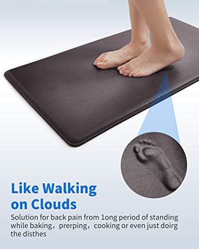 SIXHOME Kitchen Mat Set of 2 Anti Fatigue Standing Mat for Kitchen, Office, Laundry Room and Stand-up Desks Brown