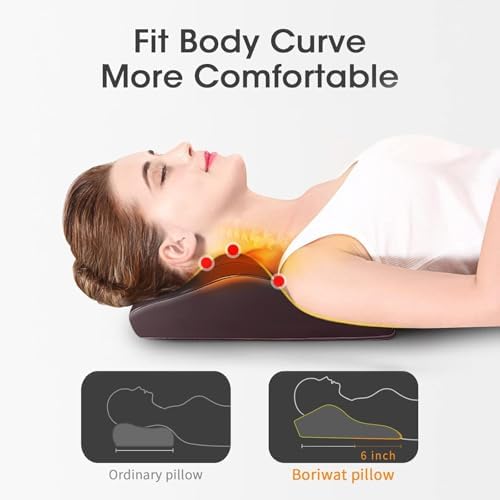 Boriwat Back Massager with Heat, 3D Kneading Massage Pillow for Back, Neck, Shoulder, Leg Pain Relief Deep Tissue, Gifts for Women Men Mom Dad(Brown)