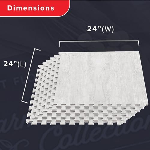 Forest Floor Farmhouse 3/8 Inch Thick Printed Foam Tiles, Premium Wood Grain Interlocking Foam Floor Mats, Anti-Fatigue Flooring – Stylish Flooring Solution