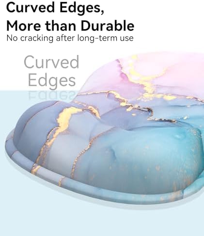 eulps Mouse Pad with Gel Wrist Rest, Ergonomic Comfortable Computer Wrist Support for Laptop, Pain Relief Mousepad with Non-Slip PU Base for Office & Home (Marble)