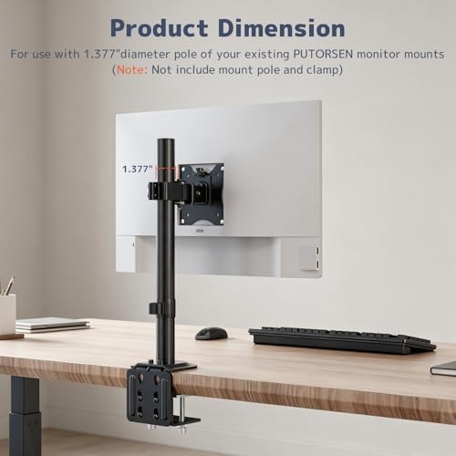 PUTORSEN VESA Pole Mount for 17”- 32” Screens, Fits 1.377" Diameter Pole