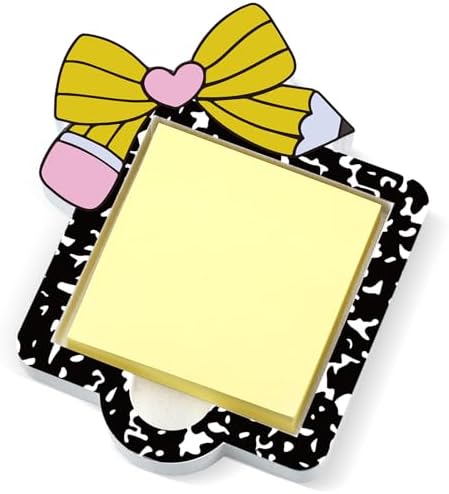Back to School Sticky Note Holder Pencil Bow for Teacher Desk